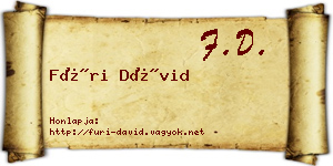 Füri Dávid névjegykártya